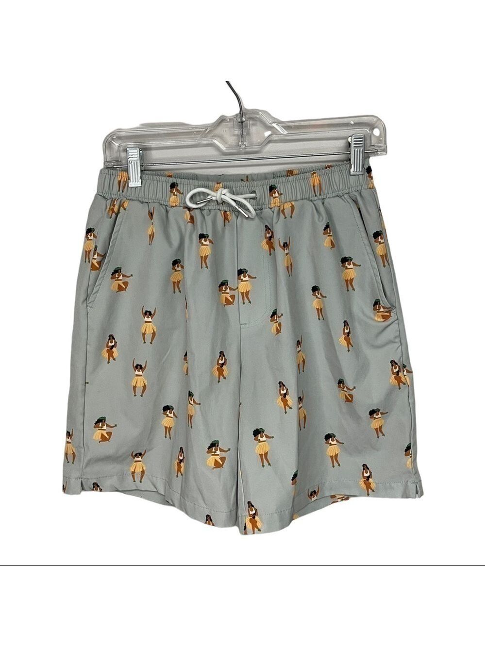 𝅺mosmann Australia Grey Hula Girl Print Swim Trunks, 3032, Medium